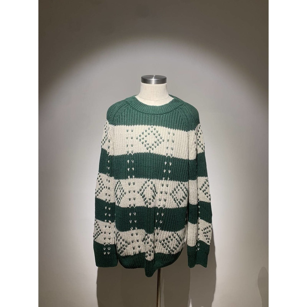 Dries Van Noten Oversized Green Knit Sweater